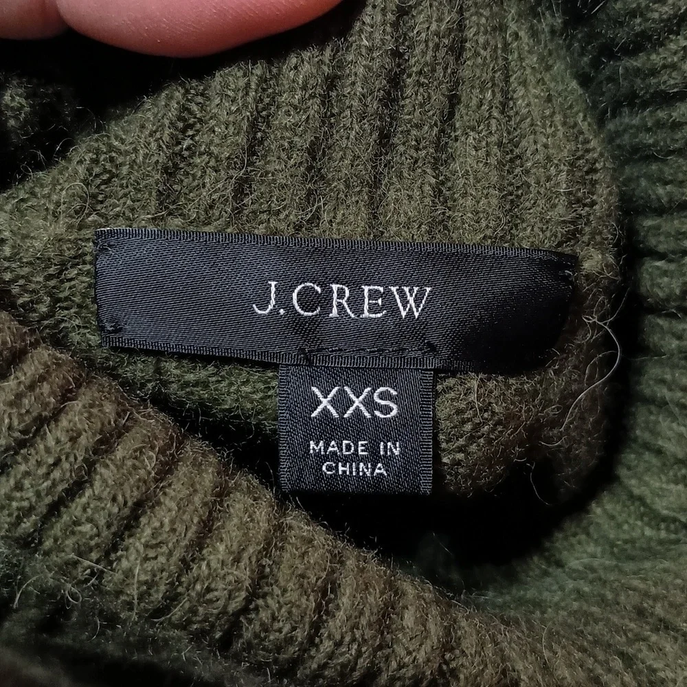 J.Crew Green Alpaca/Merino Wool Blend Turtleneck Sweater Size XS